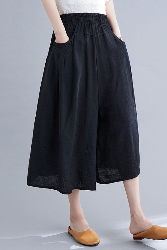 -summer Loose High Waist Cotton Wide Leg Pants