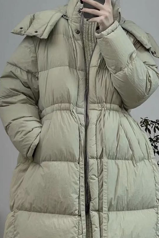 -winter White Duck Down Long Down Jacket