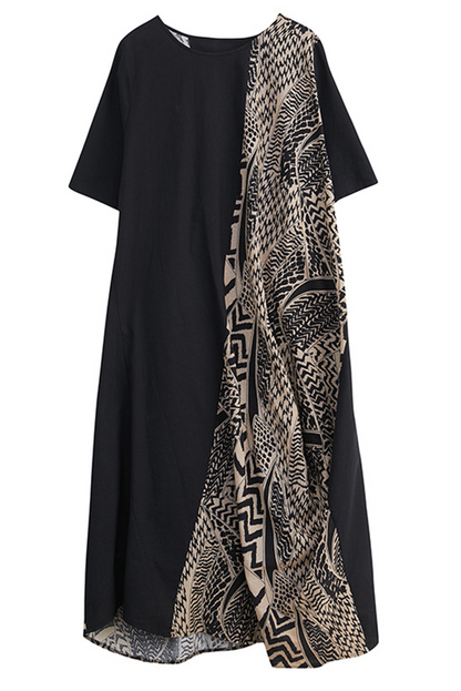 Summer Stitching Print Dress Long Beach Dress