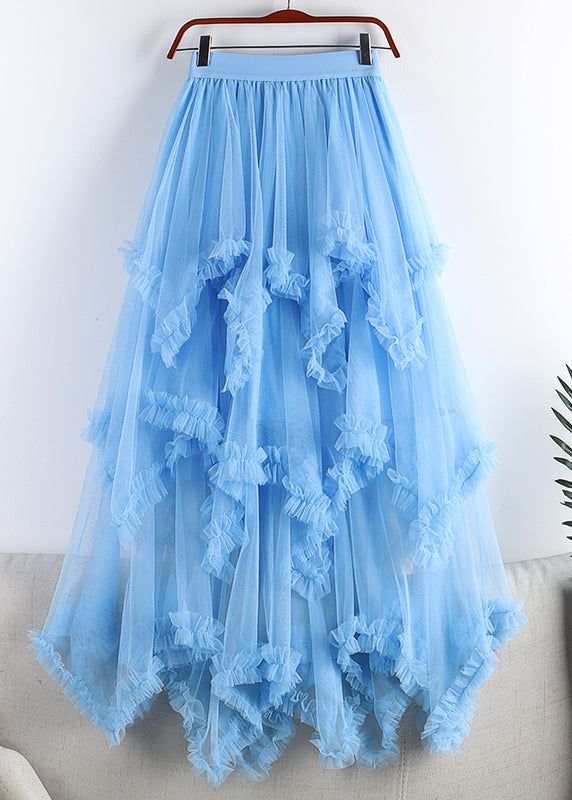 Organic Purple Elastic Waist Tulle a Line Skirts Spring