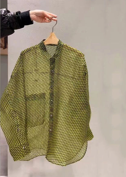 Oho Yellow Patchwork Button Shirt Long Sleeve