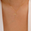 18k Simple Cross Necklace