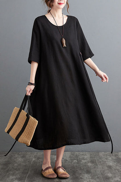 -spring Loose Embroidered Dress