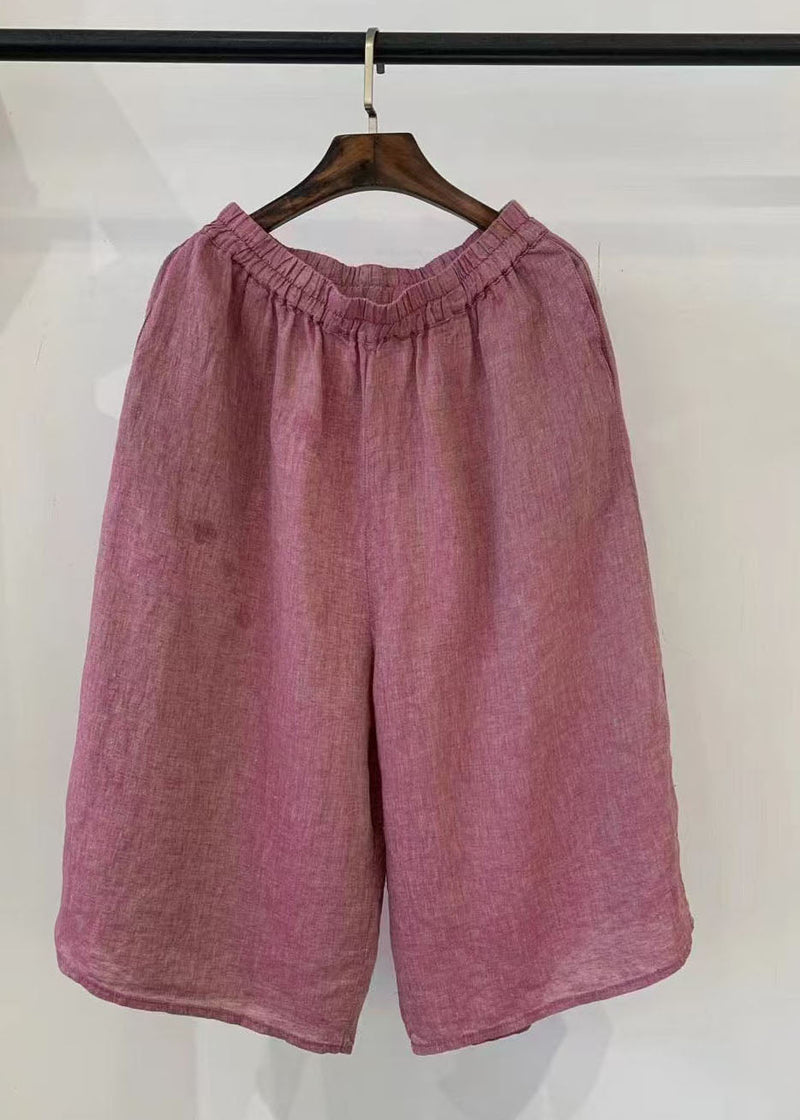 Khaki Oversized Plaid Linen Harem Pants Summer
