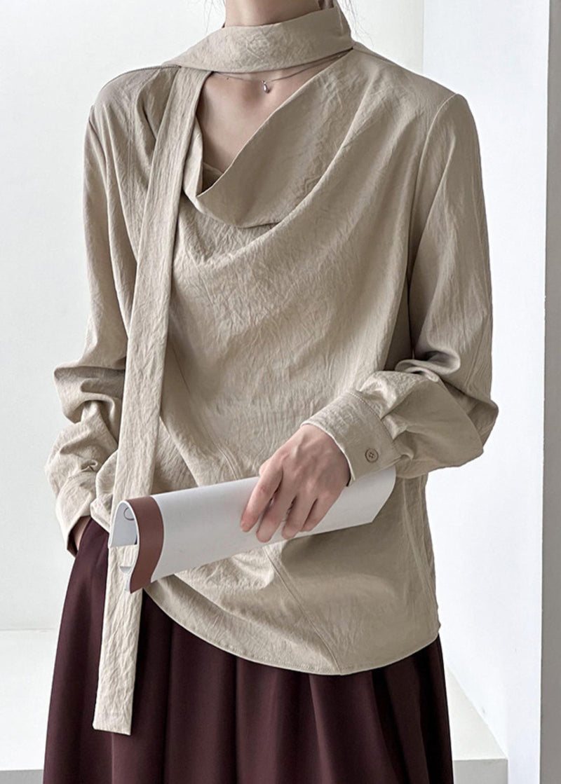 Original Design Khaki Ribbon Top Spring