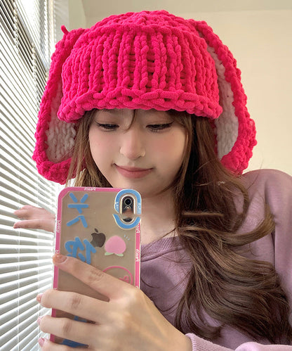 Handmade Rose Warm Knit Bonnie Hat
