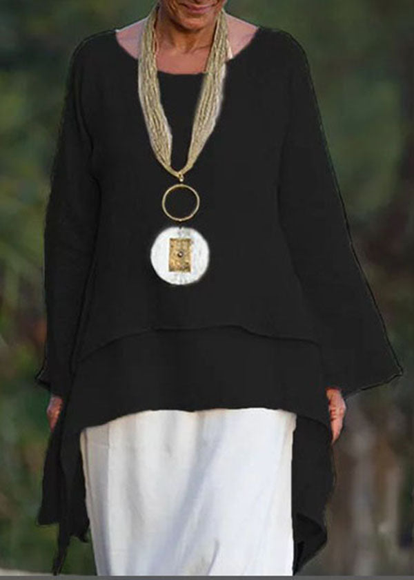 Long Sleeve Asymmetrical Blouse