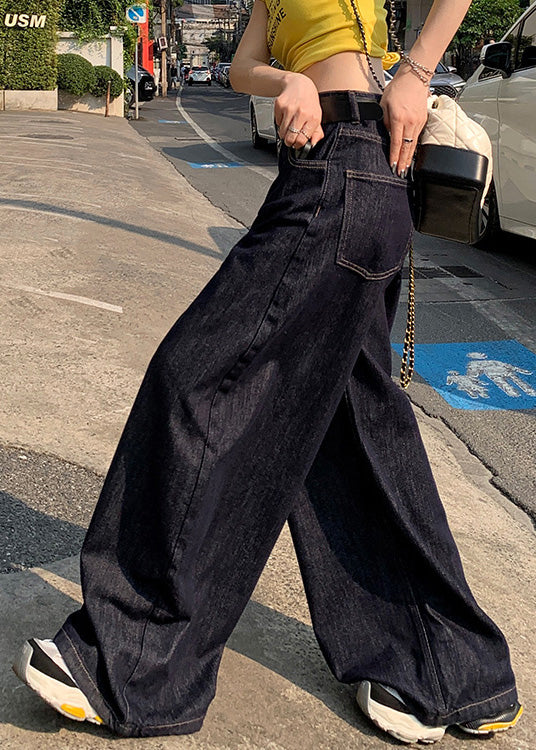 New High Waist Denim Wide Leg Pants Summer