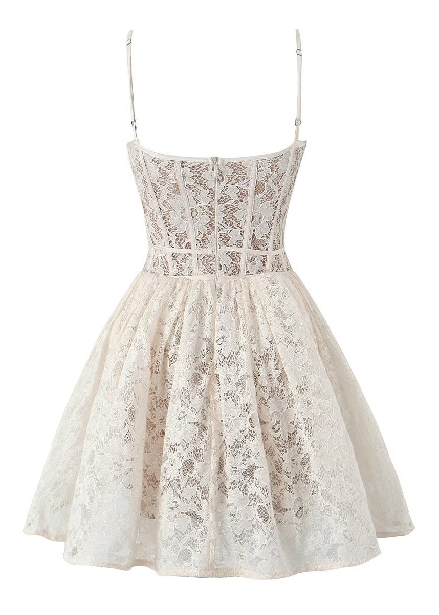 Backless Lace Spaghetti Strap Dress Summer