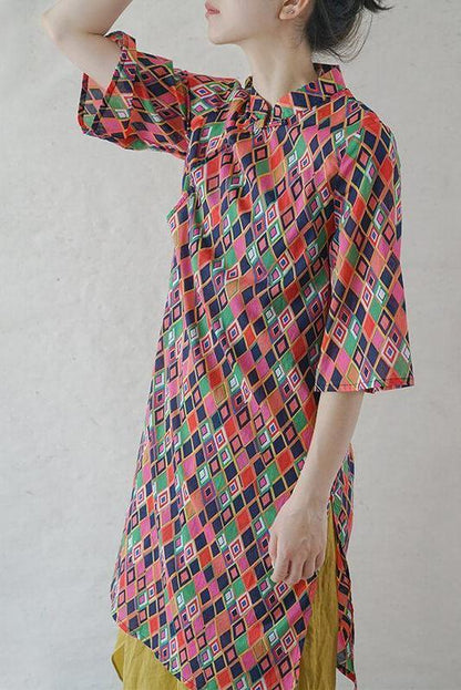 Geometric Split Hem Midi Dress