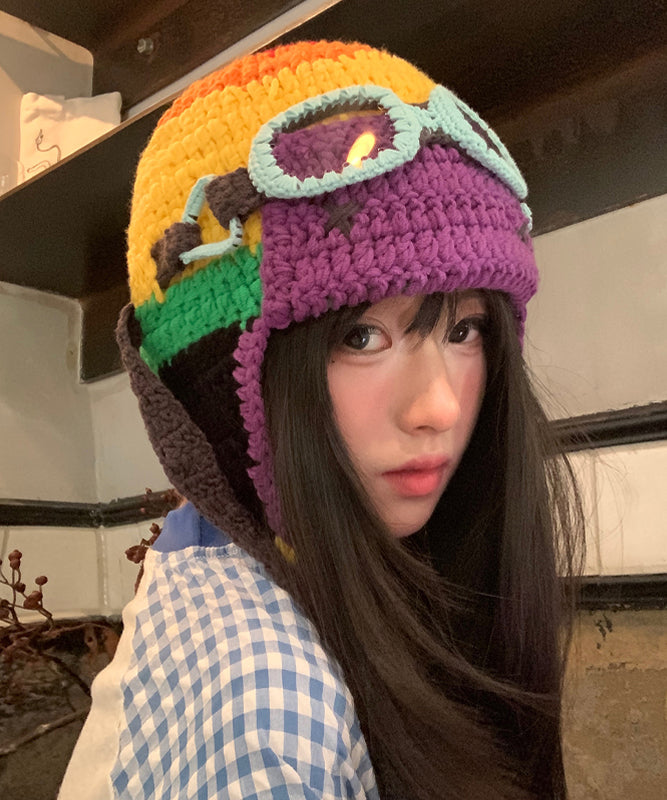 Handmade Colorblock Knit Bonnie Hat