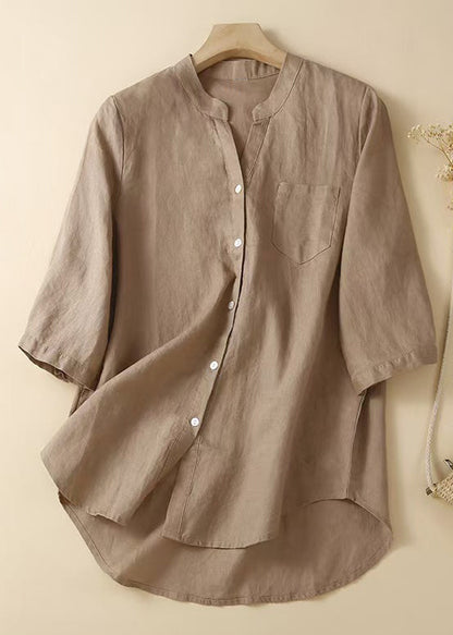 Pink Button Cotton Shirt Half Sleeve