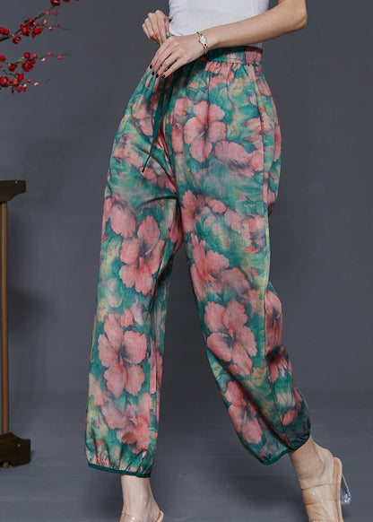 Red Tie Dye Linen Pants Summer