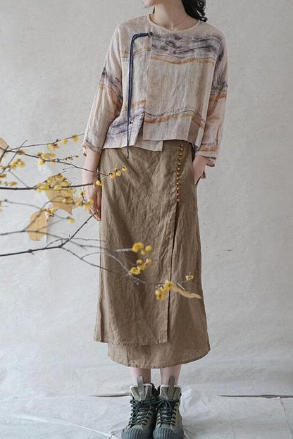 100% Cotton Summer Lace-up T-shirt