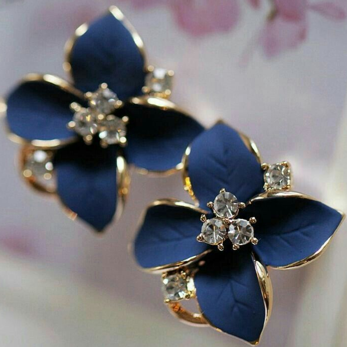 Blue Bright Flower Earrings