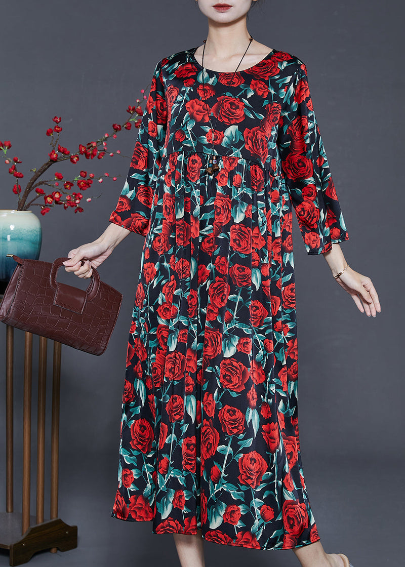 Organic Black Oversized Silk Long Dresses Summer