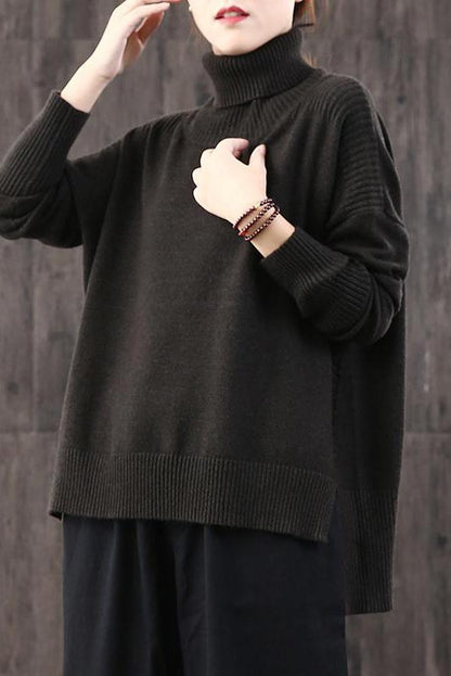 Lotstrends Loose Turtleneck Pullover Literary Sweater