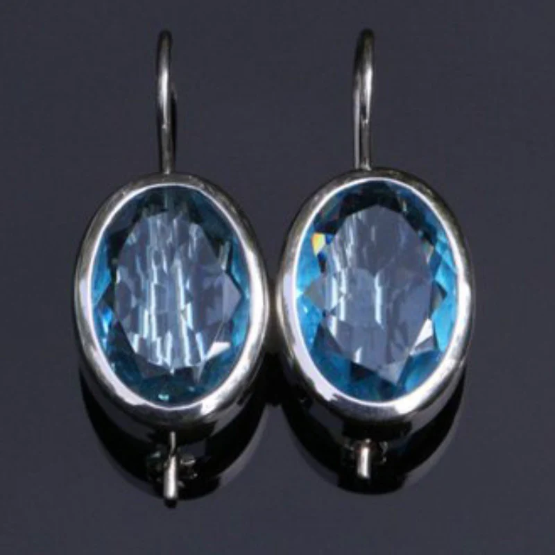 Blue Inlaid Glass Earrings