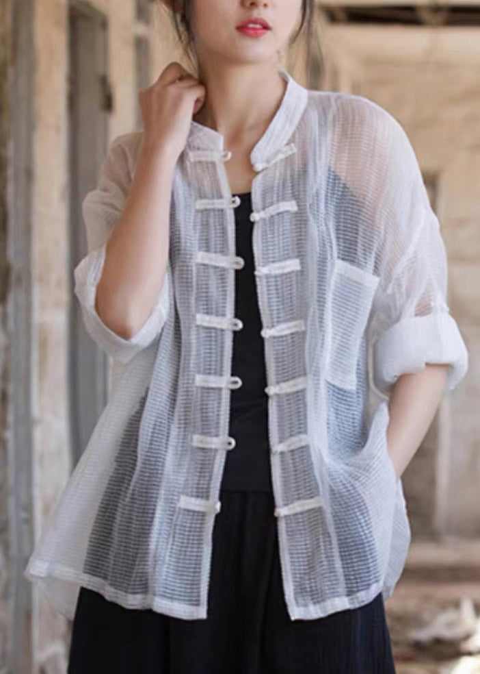 White Patchwork Top Long Sleeve