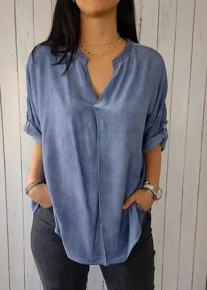 Green V Neck Shirt Short Sleeve