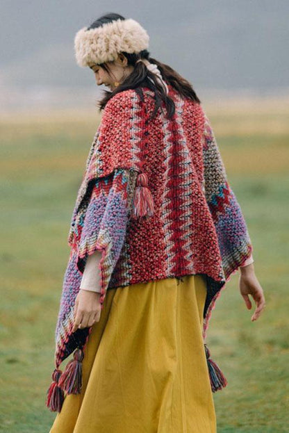 Winter Knitted Warm Tassel Scarf Shawl