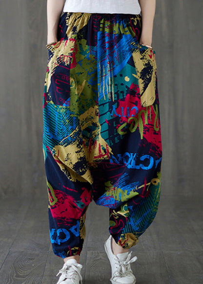 Red Print Tie Waist Wide Leg Pants