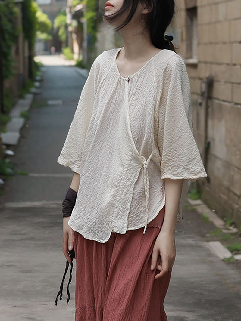 Summer Strap Jacquard Shirt