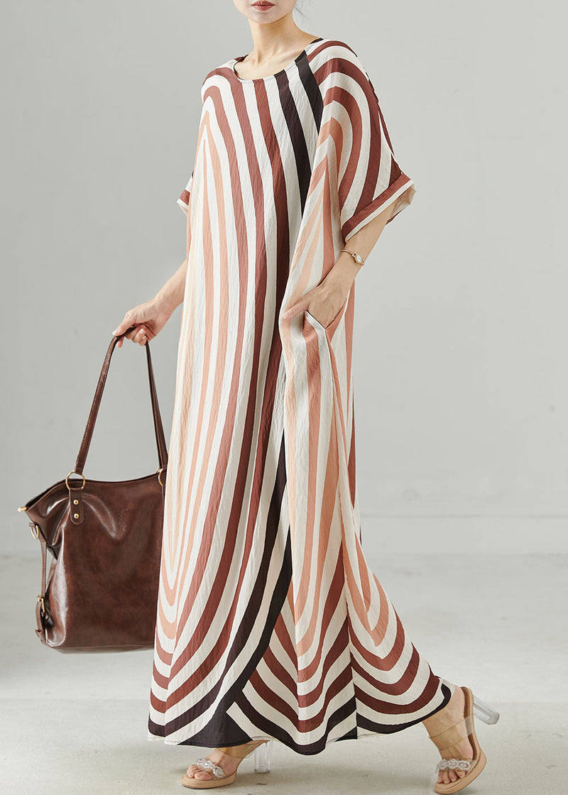 Oversized Striped Cotton Beach Dress Summer