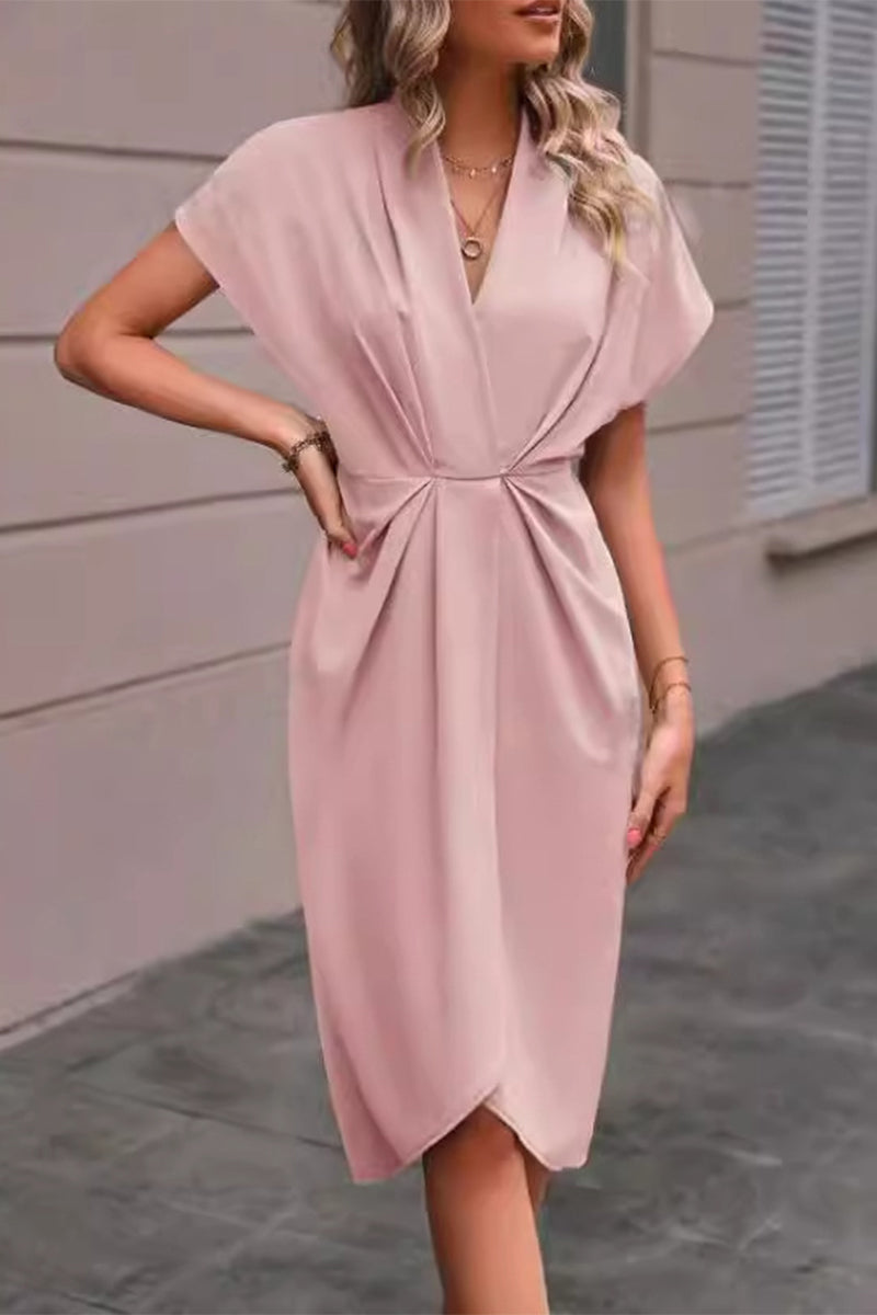 Fold V Neck a Line Dresses