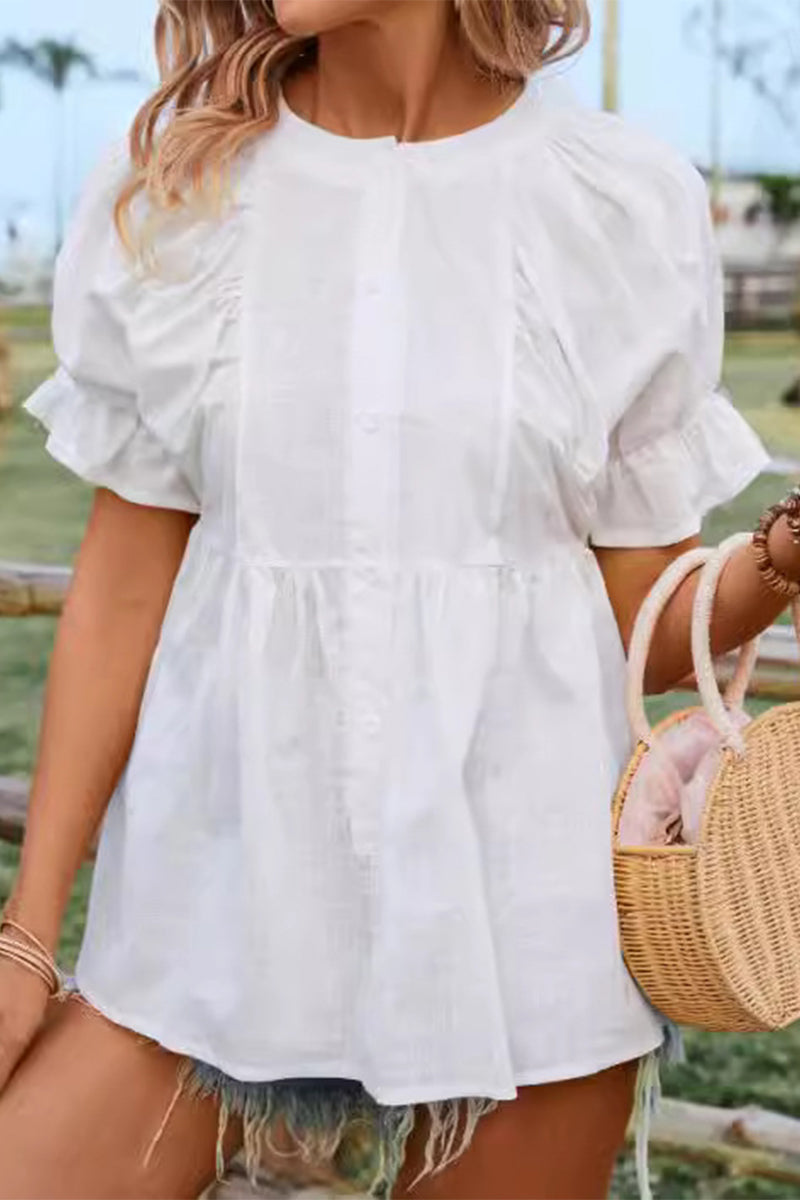 Simplicity O Neck Tops
