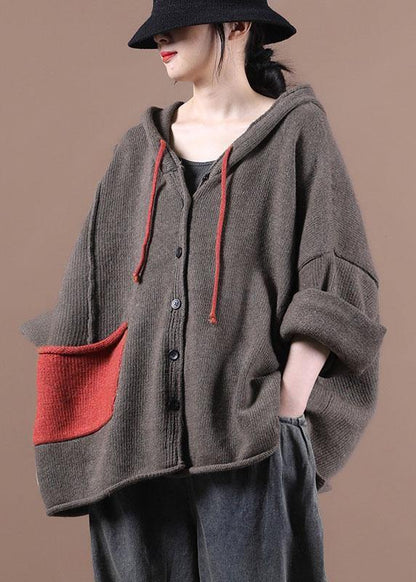 New Chocolate Loose Long Sleeve Fall Sweater Jackets