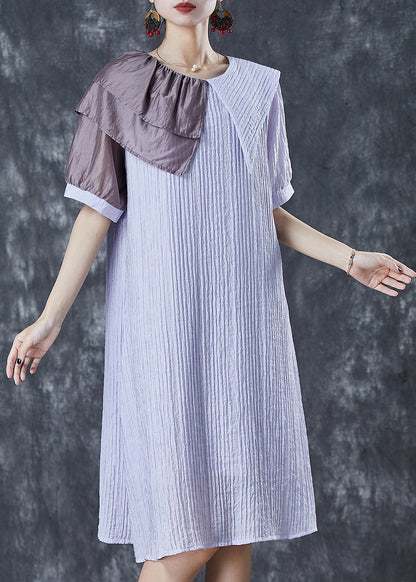 Light Purple Asymmetrical Wrinkled Party Dress Summer