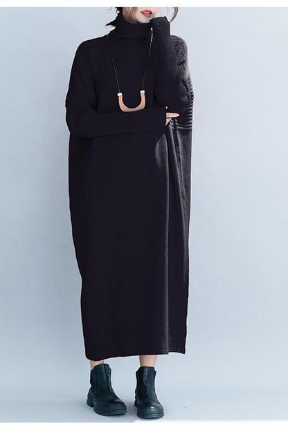 Loose High Neck Maxi Sweater Dresses