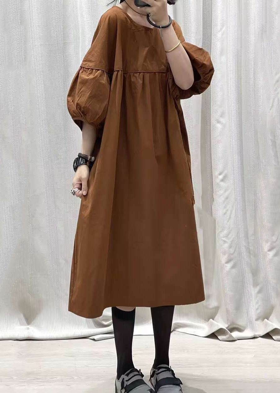 French Black O-neck Patchwork Long Dresses Summer