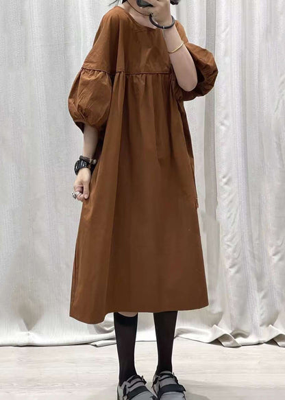 French Black O-neck Patchwork Long Dresses Summer