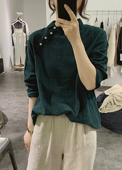 Tea Green Oversized Cotton Top Spring