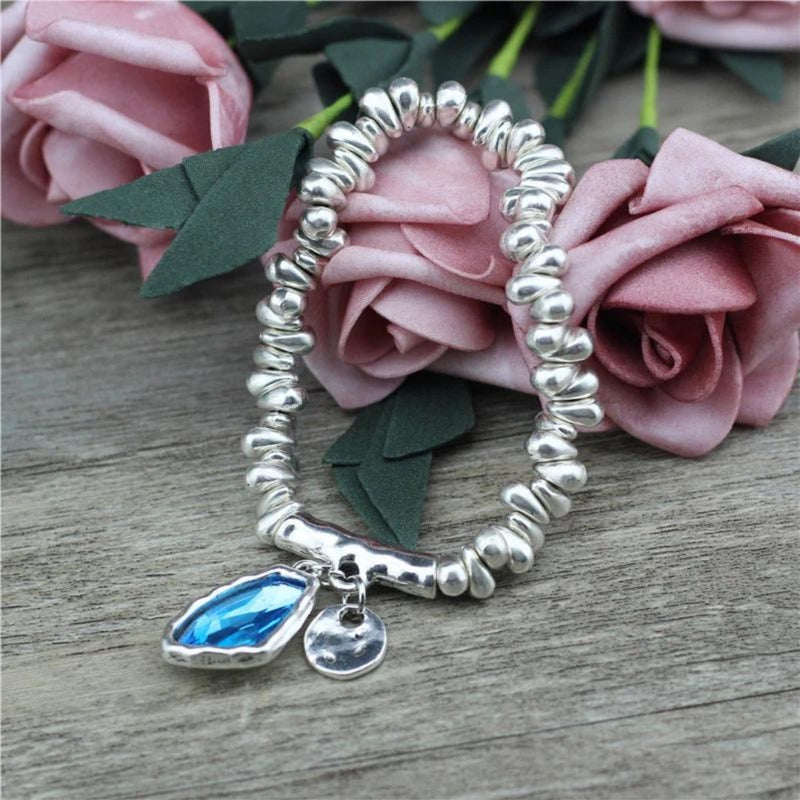 Crystal Bracelet With Silver Plated Pearls