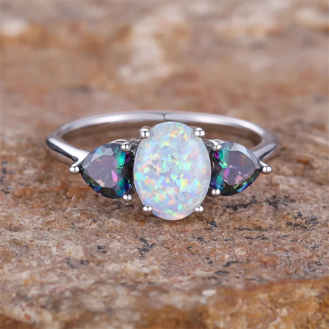 White Opal Ring