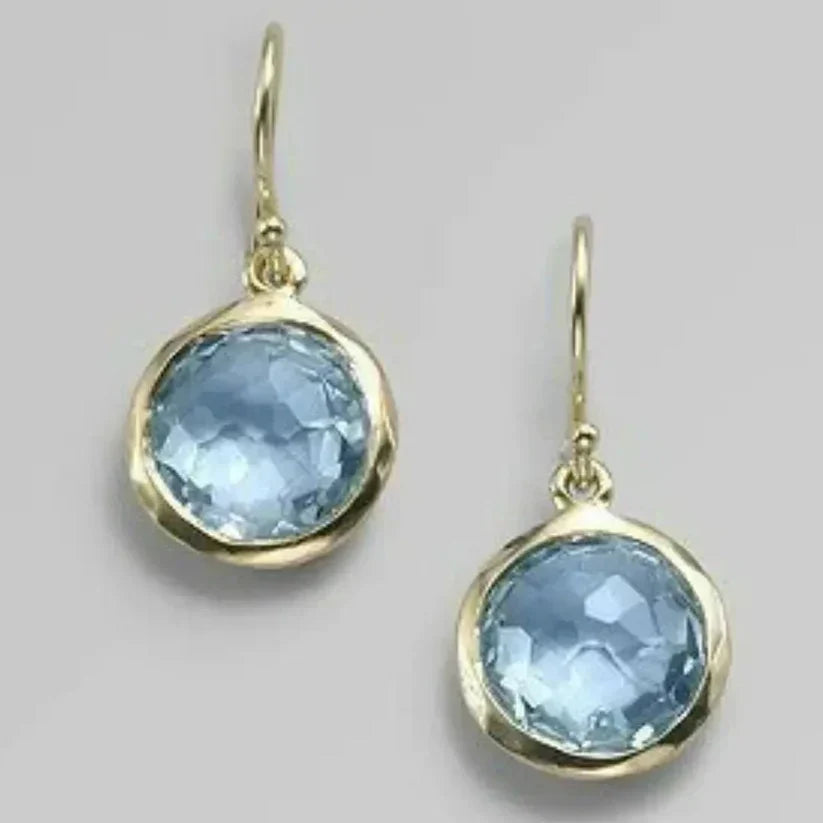 Blue Crystal Inlaid Earrings