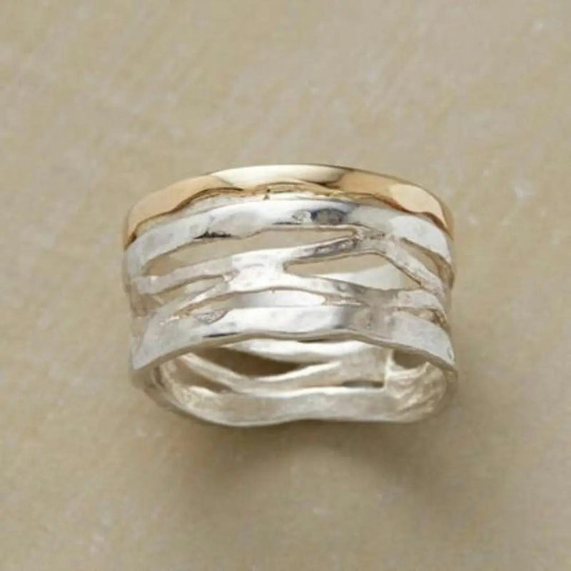 Gold & Silver Hollow Ring