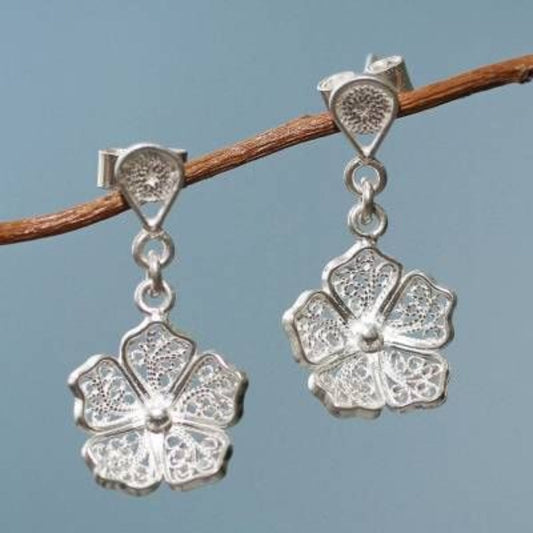 Aretes Flor Brillante Vintage