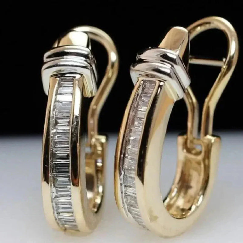 Classic Gold Earrings With Diamonds