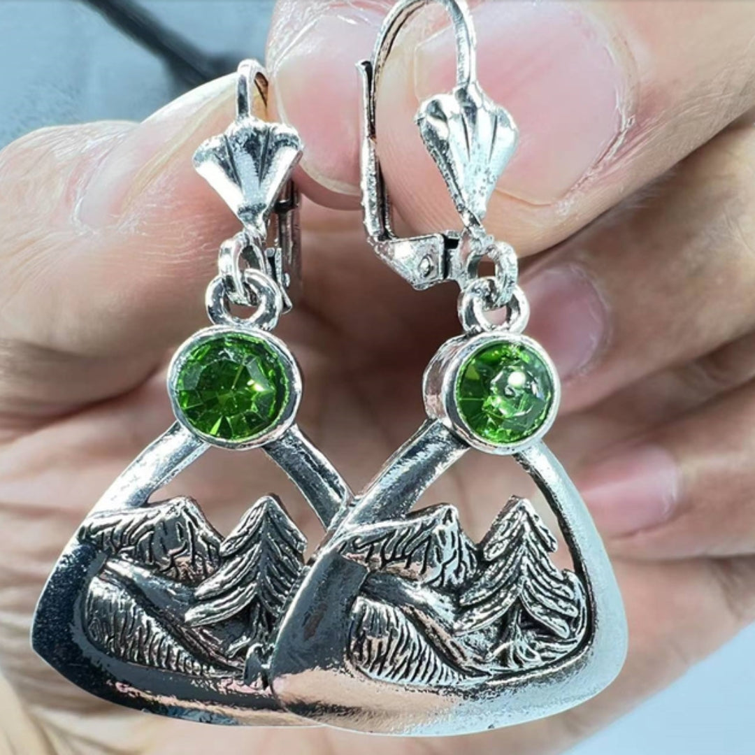 Aretes Plateados Montañas Vintage