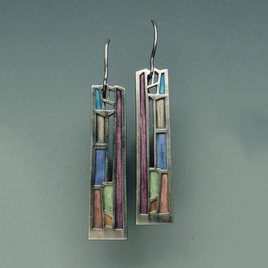 Aretes Multicolor Rectangulares Vintage