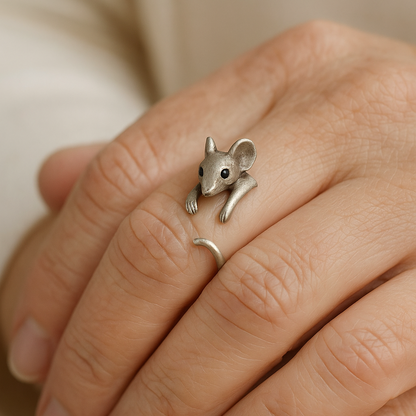Silver Mouse-themed Ring