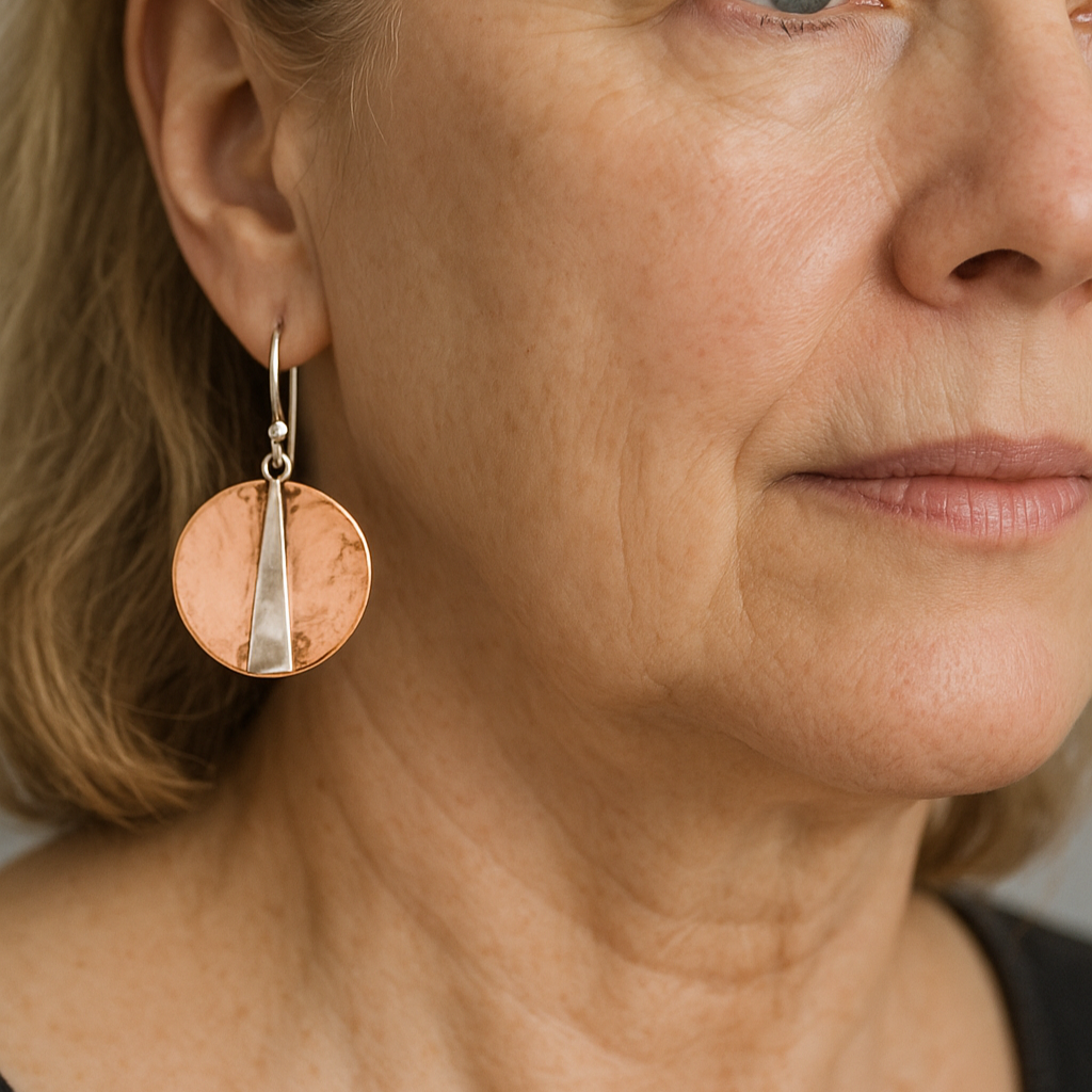 Rose Silver Round Brilliant Earrings