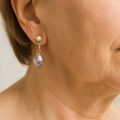 Purple Pearl Earrings