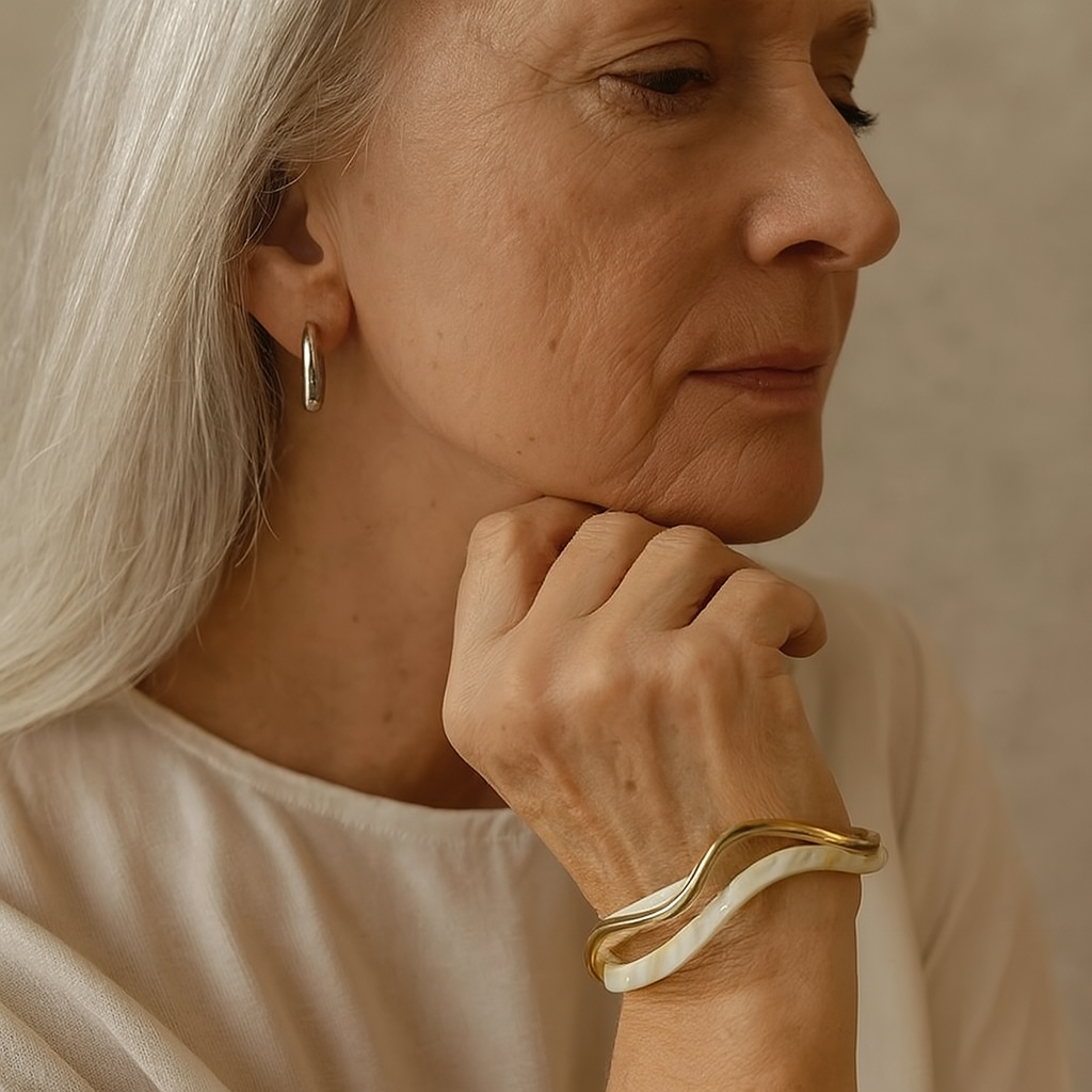 White Opal Golden Bracelet