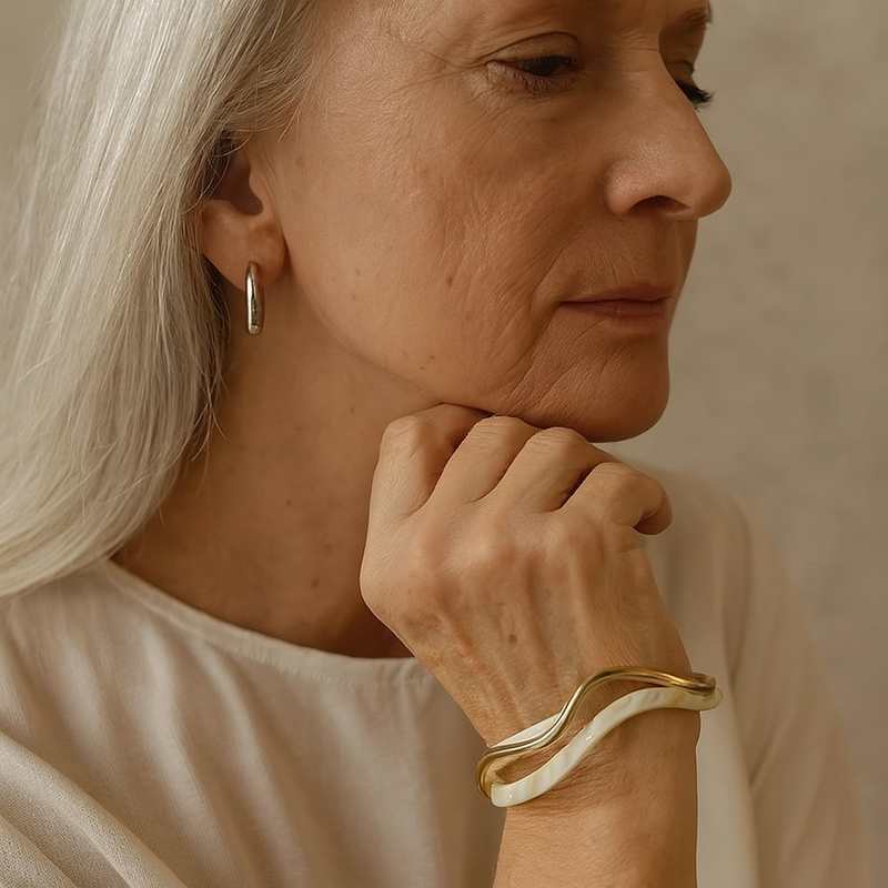 White Opal Golden Bracelet