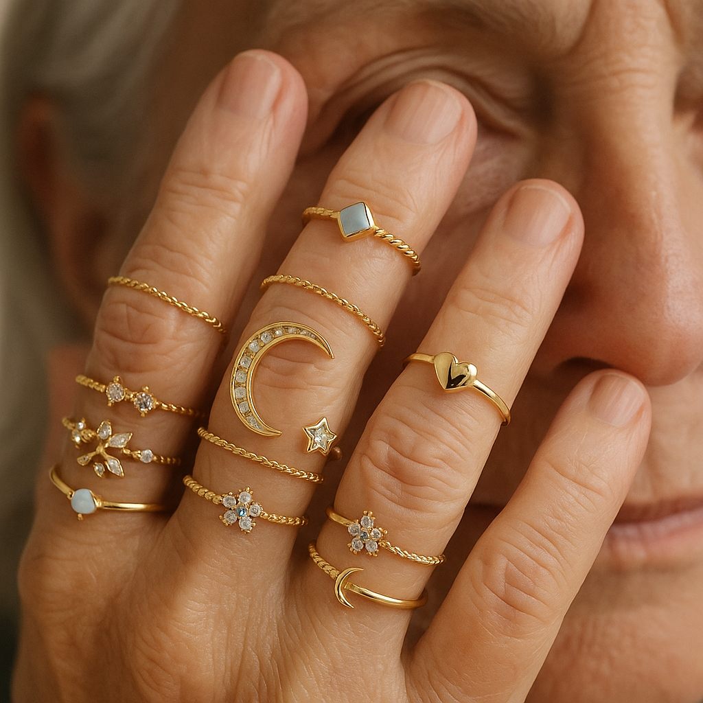 Silver & Gold Ring Stack — Set of 10